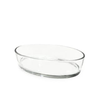 Clear Oval Glass Serving Bowl 4