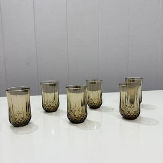Set of 6 Gold-Tinted Textured Drinking Glasses 2