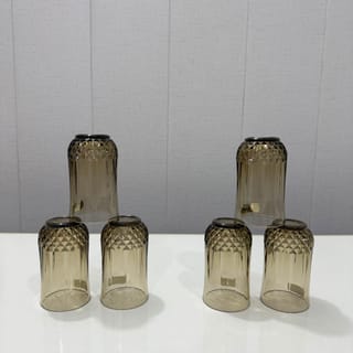 Set of 6 Gold-Tinted Textured Drinking Glasses 3