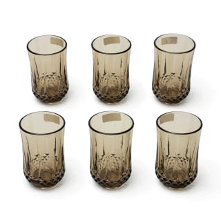 Set of 6 Gold-Tinted Textured Drinking Glasses