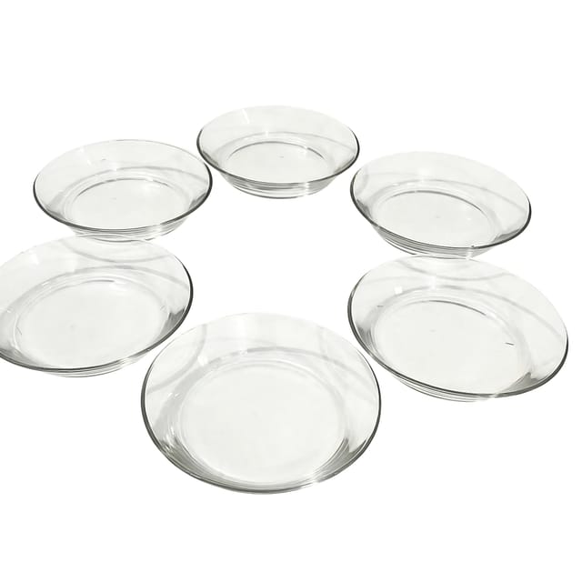 Clear 6  Glass Dinner Plate and Bowl Set 8 Inch Deep