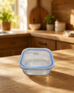 Glass Food Storage Container with Blue-Seal Lid 2