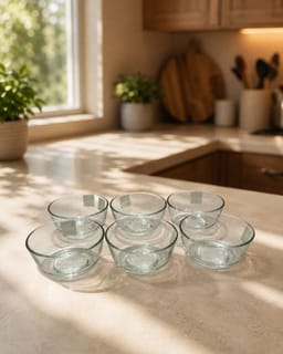 Set of 6 Clear Glass Small Bowls 2