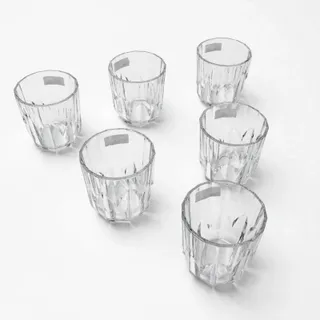 Set of 6 Clear Textured Drinking Glasses 1