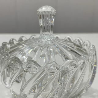 Clear Glass Decorative Candy Dish with Lid 4
