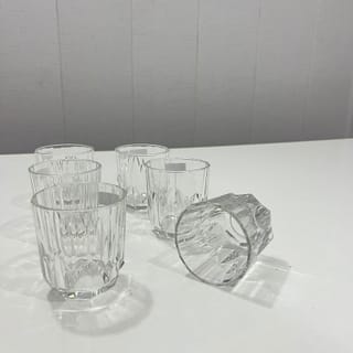 Set of 6 Clear Cut-Pattern Glass Tumblers 3