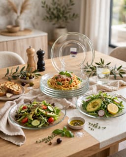 Clear Glass Plates Set 6 piece 2