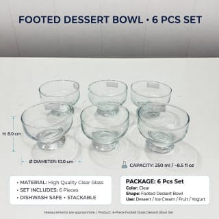 Clear Glass Dessert Bowls Set 6 piece 5