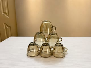 Premium Smoky Glass Tea Set - 6 Cups 3