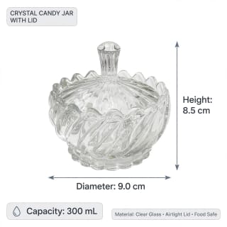 Clear Glass Decorative Candy Dish with Lid 5