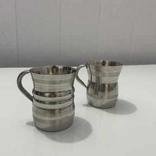 Stainless Steel Striped Drinking Cup Set 2 Piece 4