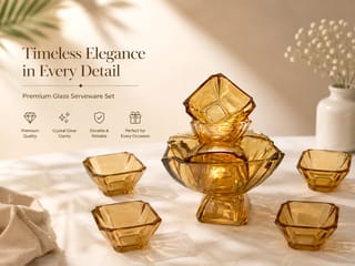 Premium Glass Serveware Set 7 pieces 