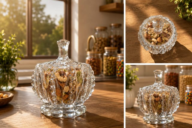Crystal Glass Candy & Nut Storage Jar