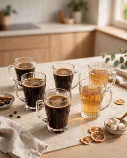 Clear Glass Cups Set 6 pieces 