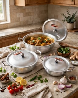 Covered Aluminium Cooking Pot Set 3 Piece 2