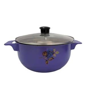 Purple 3-Piece Cooking Pot Set with Glass Lids 3