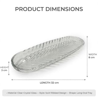 Clear Glass Leaf-Shaped Kabab Dish Large  4