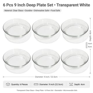 Clear Glass 6 plates 9 Inch Deep 3