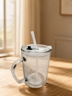 Glass Travel Mug with Lid and Straw 3