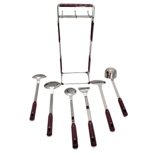 7-Piece Stainless Steel Kitchen Utensil Set with Rack 6