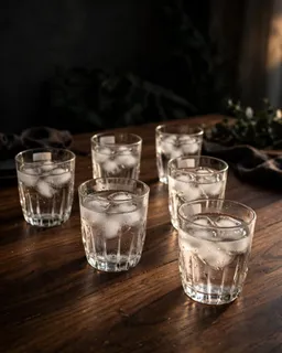 Set of 6 Clear Textured Drinking Glasses 2