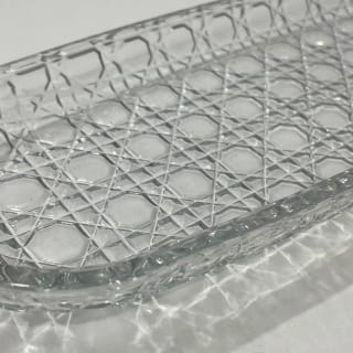 Crystal Glass Serving Tray Kabab Dish Large  3
