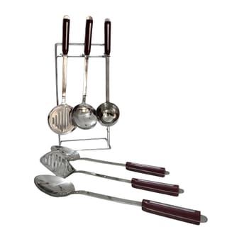 Stainless Steel Kitchen Utensil Set with Stand 7 Piece 1