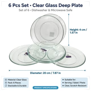 Clear Glass Plates Set 6 piece 4