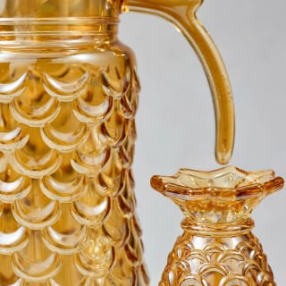 Amber Glass Water Pitcher Set 7 pieces 4