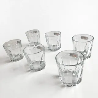 Clear Faceted Drinking Glass Set 6- Piece 1