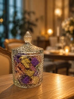 Decorative Mosaic Glass Storage Jar with Lid 2