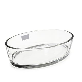 Clear Oval Glass Serving Bowl