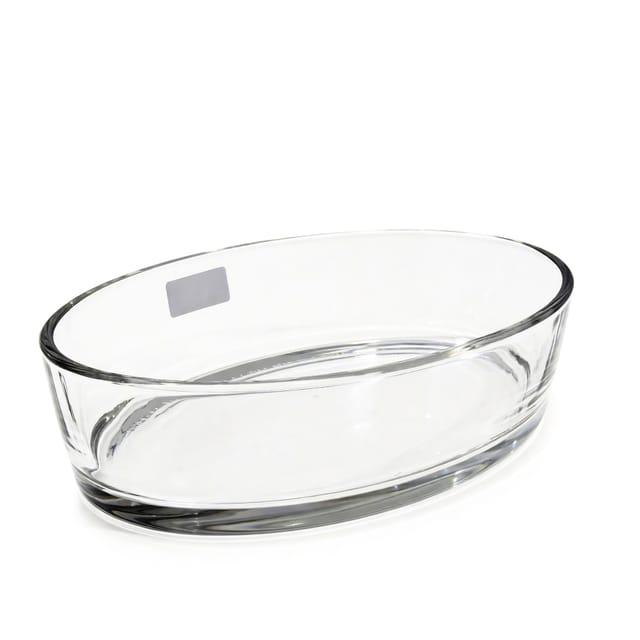 Clear Oval Glass Serving Bowl