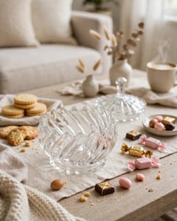 Clear Glass Decorative Candy Dish with Lid 6
