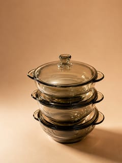 Glass Bowl's  Set with Lids [3 piece's set] 2