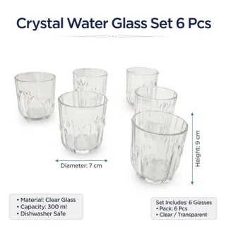 Set of 6 Clear Textured Drinking Glasses 4