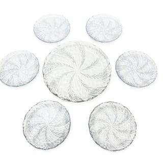 Clear GlassCake Serving Set 7 Piece