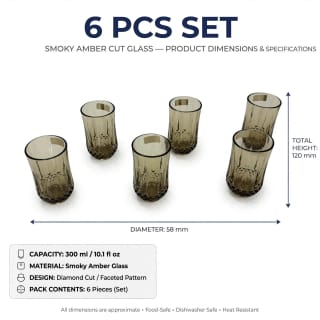 Set of 6 Gold-Tinted Textured Drinking Glasses 5