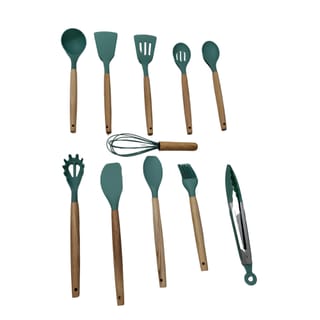 Silicone Cooking Utensil Set with Wooden Handles 12 Piece 4