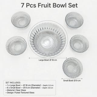 Clear Glass Serving Bowl Set with Small Bowls 7 Piece 4