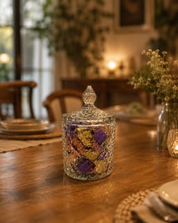 Decorative Mosaic Glass Storage Jar with Lid