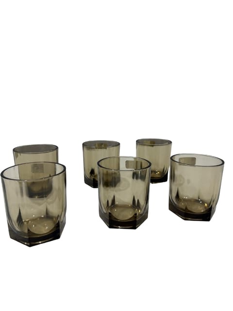 Set of 6 Smoky Glass Tumblers