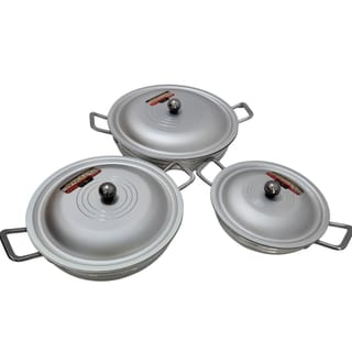 Covered Aluminium Cooking Pot Set 3 Piece 3