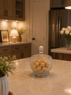 Decorative Cut-Glass Lidded Nut And Candies Storage Jar 3