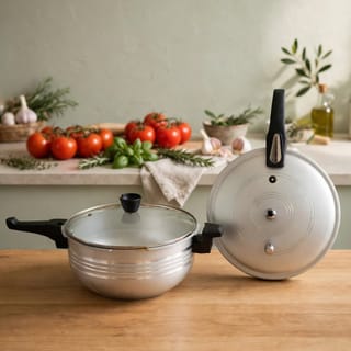WOK Pressure Cooker 2 in 1 With Glass Lid 11-Liter 2