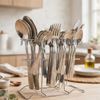 Stainless Steel Cutlery Set with Stand 29 Piece 2