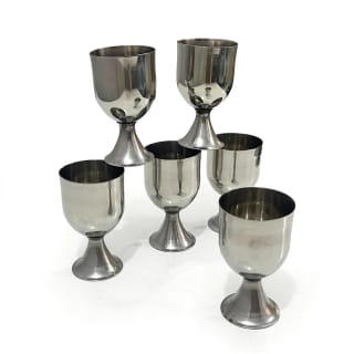 Stainless Steel Goblet Glasses Set 6 pieces