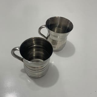 Stainless Steel Striped Drinking Cup Set 2 Piece 5