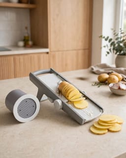 Adjustable Mandoline Slicer with Safety Holder - Grey 2