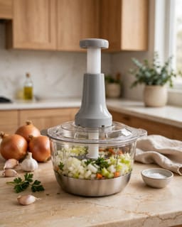 Manual Vegetable Chopper with Stainless Steel Bowl 2L 2